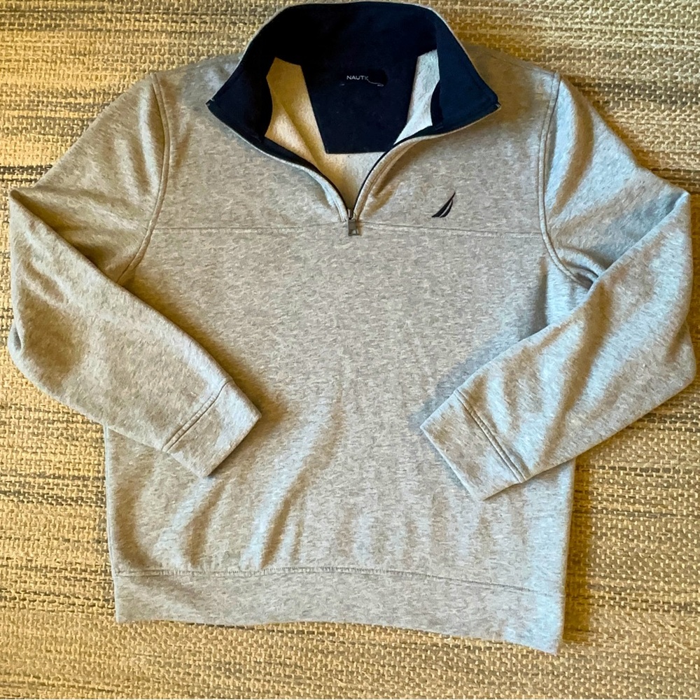 Nautica Grey Quarter Zip Sweater